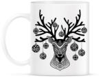 printfashion Geometrikus karácsonyi rénszarvas - Bögre - Fehér (5663627)