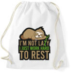 printfashion I'm not lazy - Sportzsák, Tornazsák - Fehér (12051962)