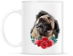 printfashion Mopsz virággal - Bögre - Fehér (13898159)