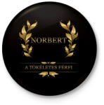 printfashion Norbert - Kitűző, hűtőmágnes - Fekete (3103591)