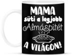 printfashion Mama süti a legjobb almáspitét a világon! - Bögre - Fekete (16570922)