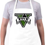 printfashion GTA V logo - Kötény - Fehér (4901127)