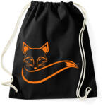 printfashion Róka - Sportzsák, Tornazsák - Fekete (5021977)