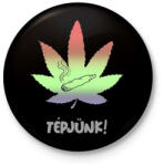 printfashion TÉPJÜNK! - Kitűző, hűtőmágnes - Fekete (11510270)