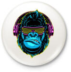 printfashion Gorilla DJ - Kitűző, hűtőmágnes - Fehér (3090478)