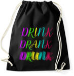 printfashion DRINK-DRANK-DRUNK - Sportzsák, Tornazsák - Fekete (275675)