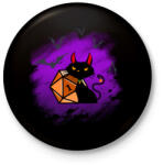 printfashion Ijesztő Halloween Cica - Kitűző, hűtőmágnes - Fekete (5362461)