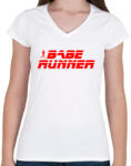 printfashion Babe Runner - Női V-nyakú póló - Fehér (2039952)