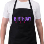printfashion Szülinapos csaj - Kötény - Fekete (4927684)