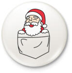 printfashion Mikulás zsebben - Kitűző, hűtőmágnes - Fehér (9680450)
