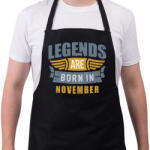 printfashion A legendák novemberben születtek - Kötény - Fekete (4927188)