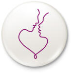 printfashion Szerelem szív rajz 01 - Kitűző, hűtőmágnes - Fehér (11682831)