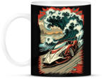 printfashion Hot Rod versenyautó hullámokkal - Bögre - Fekete (13207813)