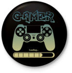 printfashion Gamer - Kitűző, hűtőmágnes - Fekete (5310475)