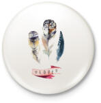 printfashion Watercolor Painted Feathers - Kitűző, hűtőmágnes - Fehér (3079144)