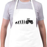 printfashion Traktoros evolúció - Kötény - Fehér (4904645)