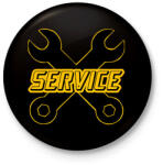 printfashion Service - Kitűző, hűtőmágnes - Fekete (7039365)