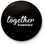 printfashion Forever together - páros 1 - Kitűző, hűtőmágnes - Fekete (6069741)