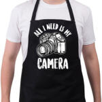 printfashion All I Need Is My Camera - Kötény - Fekete (5335221)