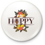 printfashion Happy - Méh - Kitűző, hűtőmágnes - Fehér (13169933)