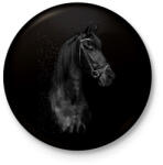 printfashion ló - Kitűző, hűtőmágnes - Fekete (5000167)