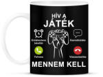 printfashion Hív a játék mennem kell - Bögre - Fekete (7459386)