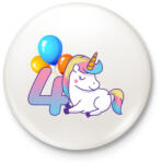 printfashion Unikornis szülinap! - Kitűző, hűtőmágnes - Fehér (3090067)