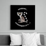 printfashion Mindenki nyugodjon le a . . . - Vicces feliratos minta - gyűrűsfarkú maki - Vászonkép - Fekete (12025812)