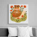 printfashion Csiga könyvekkel - Vászonkép - Fehér (15705684)