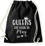 printfashion QUEENS are born in May - Sportzsák, Tornazsák - Fekete (5499149)