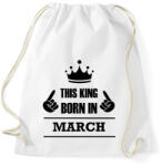 printfashion Ez a király márciusban született - Sportzsák, Tornazsák - Fehér (1263523)