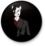 printfashion Üzlet Macska - Kitűző, hűtőmágnes - Fekete (3093580)