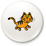 printfashion Macska - Kitűző, hűtőmágnes - Fehér (10286805)