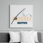 printfashion Horgász nagypapa - Vászonkép - Fehér (6636402)