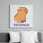 printfashion Capybara - Capycorn - Vászonkép - Fehér (13401539)