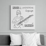 printfashion Music is the universal language - Vászonkép - Fehér (6640978)
