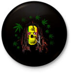printfashion rasta skull - Kitűző, hűtőmágnes - Fekete (3097267)