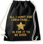 printfashion Utálom a karácsonyt - Sportzsák, Tornazsák - Fekete (1092913)