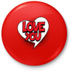 printfashion Szeretlek - Kitűző, hűtőmágnes - Piros (4255533)