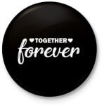 printfashion Forever together - páros 2 - Kitűző, hűtőmágnes - Fekete (6069740)