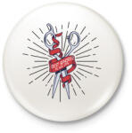 printfashion Best barber in the city - Kitűző, hűtőmágnes - Fehér (9120415)