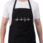 printfashion Fodrász EKG - Kötény - Fekete (4929857)