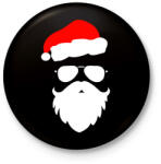 printfashion Laza mikulás - Kitűző, hűtőmágnes - Fekete (3099709)