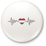 printfashion Magyar szívverés - Kitűző, hűtőmágnes - Fehér (5976158)