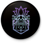 printfashion Lótusz D20 (lila) - Kitűző, hűtőmágnes - Fekete (3103933)