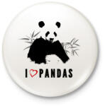 printfashion I LOVE PANDAS - Kitűző, hűtőmágnes - Fehér (3079517)