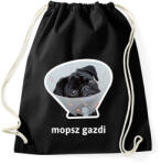 printfashion mopsz gazdi 5 - Sportzsák, Tornazsák - Fekete (10904646)