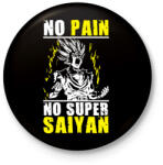 printfashion No pain, no Super Saiyan - Dragon ball - Kitűző, hűtőmágnes - Fekete (3097231)