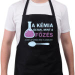 printfashion A főzés olyan, mint a kémia - Kötény - Fekete (4930812)