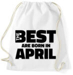printfashion The Best are born in april - Sportzsák, Tornazsák - Fehér (5424640)